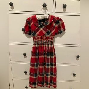 Edgehill Collection Red Plaid Smocked Dress